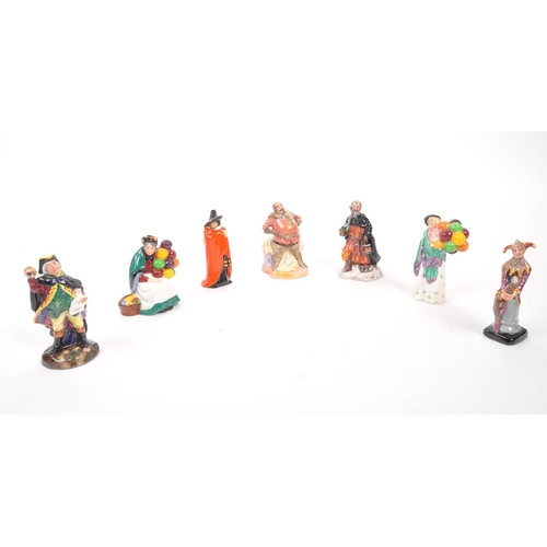 92 - Royal Doulton - A collection of seven miniature porcelain china Royal Doulton figurines. Comprising ... 