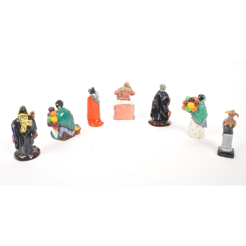 92 - Royal Doulton - A collection of seven miniature porcelain china Royal Doulton figurines. Comprising ... 