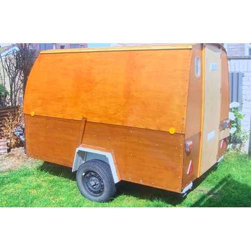 0A - A custom made small caravan / camping pod / trailer. Built from exterior grade ply, weatherproofed, ... 