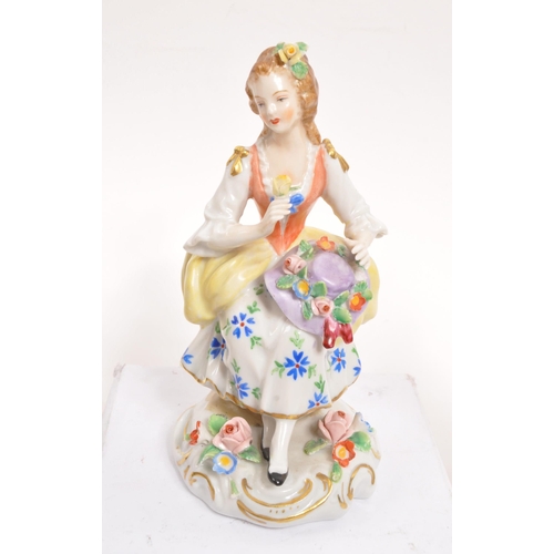 100 - A collection of German ceramic item to include a lady figurine by Sitzendorf. Also comprising of a l... 