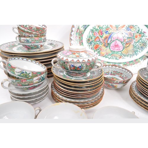 106 - A 20th Century famille rose Chinese porcelain dinner and tea service. Comprising of dinner plates, l... 