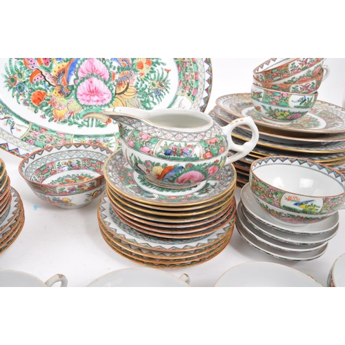 106 - A 20th Century famille rose Chinese porcelain dinner and tea service. Comprising of dinner plates, l... 