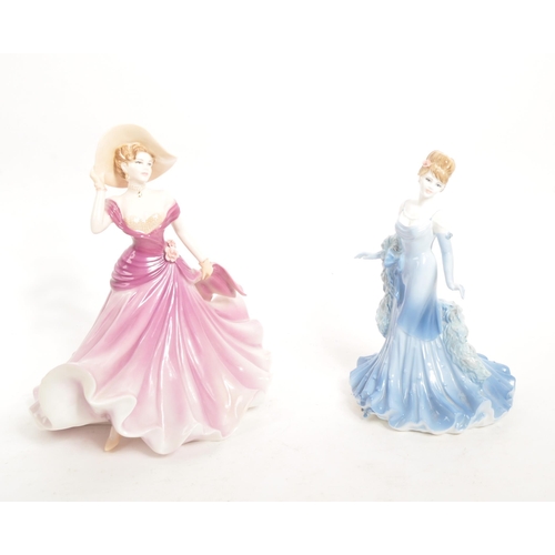 108 - Coalport - Two contemporary Coalport Ladies of Fashion porcelain figures. The collection to include ... 