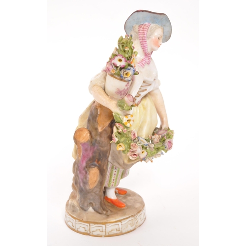 115 - Believed Meissen - A 19th Century German porcelain china believed to be Meissen lady figurine. The l... 