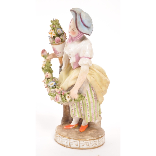 115 - Believed Meissen - A 19th Century German porcelain china believed to be Meissen lady figurine. The l... 