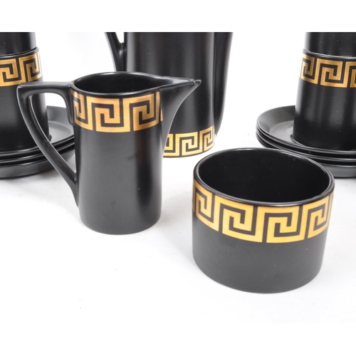 136 - Portmeirion Pottery - A 20th Century ceramic Portmeirion Pottery Greek key coffee service having bla... 