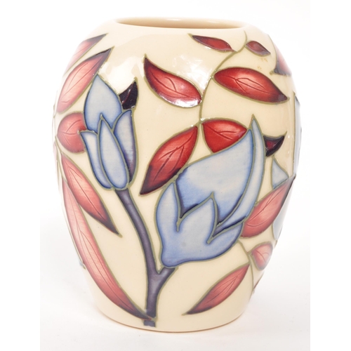 162 - Moorcroft Pottery -  Contemporary ceramic bud / stem vase. Jacobs Ladder design by Alicia Armison. W... 