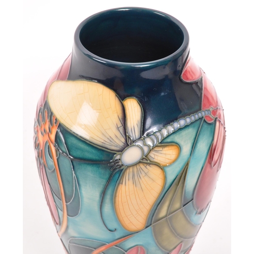 164 - Moorcroff Pottery - A contemporary ceramic Mayfly pattern vase designed by Emma Bossons 2004. With m... 