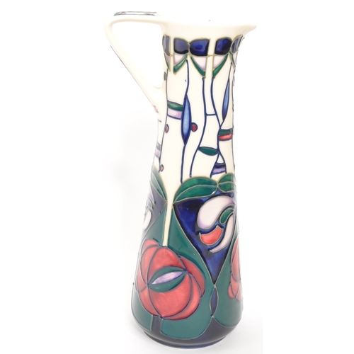 175 - Moorcroft Pottery - Modern tube lined ceramic ewer jug Tribute to Charles Rennie Mackintosh, designe... 