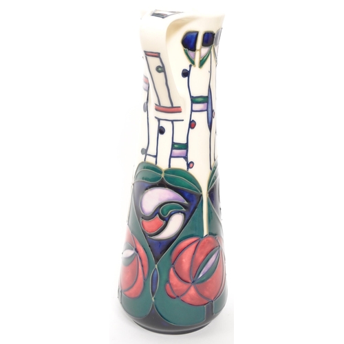 175 - Moorcroft Pottery - Modern tube lined ceramic ewer jug Tribute to Charles Rennie Mackintosh, designe... 