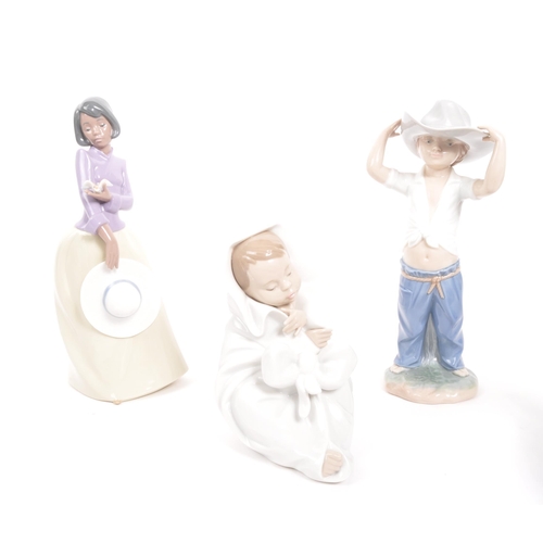 191 - Nao for lladro - A collection of six 20th century Spanish porcelain figurines to include boys and gi... 