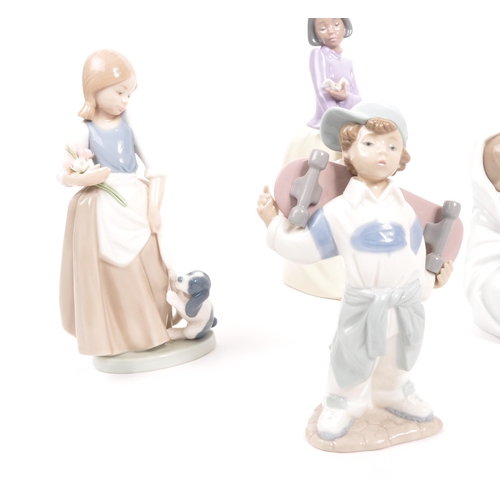 191 - Nao for lladro - A collection of six 20th century Spanish porcelain figurines to include boys and gi... 