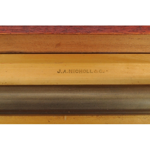 202 - J A Nicholl - A mid 20th century J A Nicholl parellel rolling ruler. The rule having a wooden body, ... 