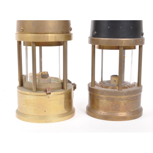 240 - Eccles - Two brass metal vintage 20th century safety miner's lamps. The protector lamp and lighting,... 