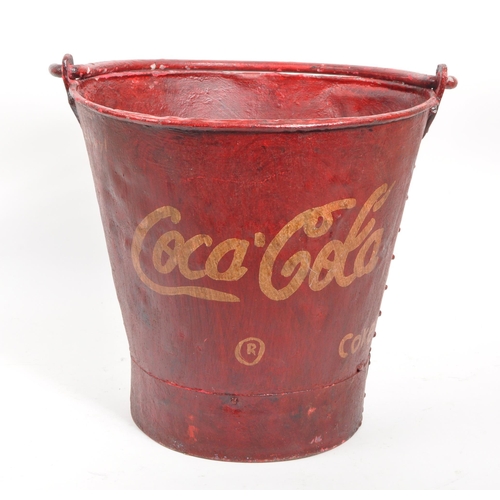 241 - Coca-Cola - A mid 20th century hand painted metal Coca-Cola design bucket. The bucket hand painted i... 