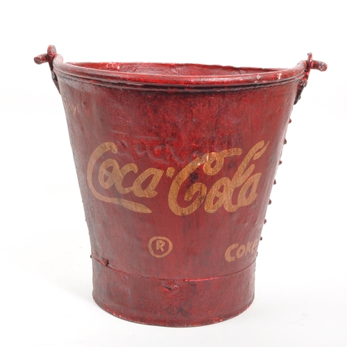 241 - Coca-Cola - A mid 20th century hand painted metal Coca-Cola design bucket. The bucket hand painted i... 