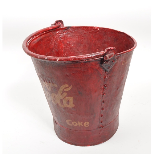 241 - Coca-Cola - A mid 20th century hand painted metal Coca-Cola design bucket. The bucket hand painted i... 