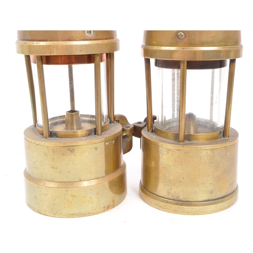 247 - Eccles - Two brass metal vintage 20th century safety miner's lamps. The protector lamp and lighting,... 