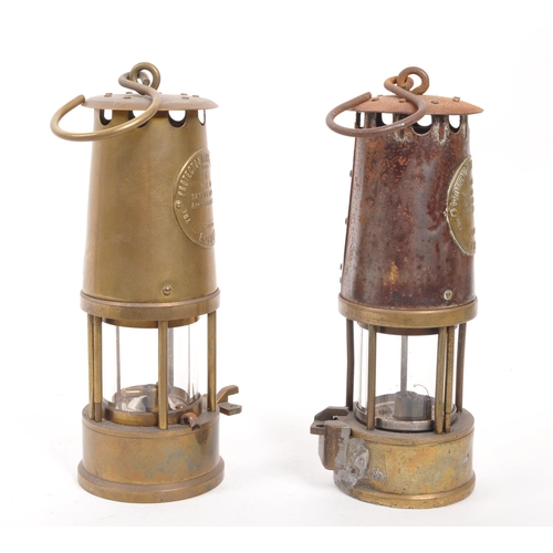 249 - Eccles - Two brass metal vintage 20th century safety miner's lamps. The protector lamp and lighting,... 