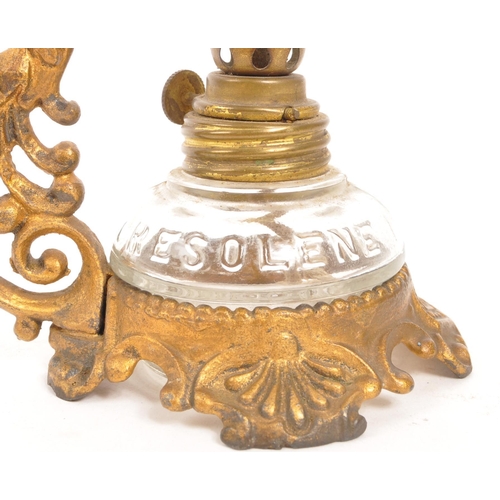 250 - A late 19th century Victorian oil lamp / censer. The lamp featuring a pressed glass reservoir with '... 