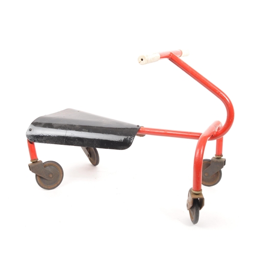 287 - A vintage 20th century small Triang style child's kart. With a red tubular frame, bent metal seat an... 