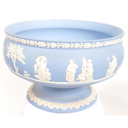 29 - Wedgwood - A collection of six pieces of Wedgwood Jasperware in light blue and white colourway. Comp... 