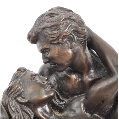 290 - Heredities - Two contemporary bronze resin nude statue / figurines. Titled Look of Love & Lovers... 