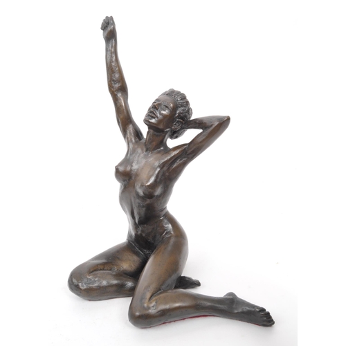 291 - A collection of bronze resin nude Art Nouveau style figurines / statues. Some depict courting couple... 