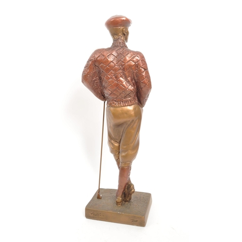 313 - Austin Sculptures - A late 20th century sculpture of a gentleman golfer. Bronze effect construction ... 