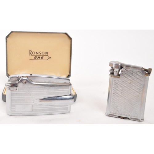 332 - Ronson / Mosda - Two mid 20th century British lighters. The collection to include a Ronson Typhoon V... 