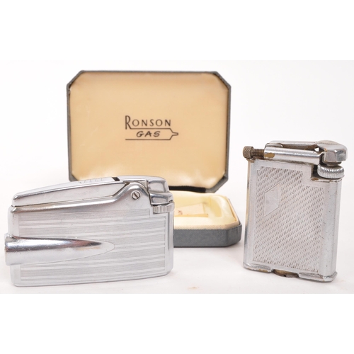 332 - Ronson / Mosda - Two mid 20th century British lighters. The collection to include a Ronson Typhoon V... 