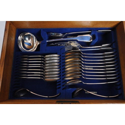 339 - A 19th century Victorian Walker & Hall part complete canteen of cutlery. The cutlery being set w... 