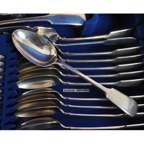 339 - A 19th century Victorian Walker & Hall part complete canteen of cutlery. The cutlery being set w... 