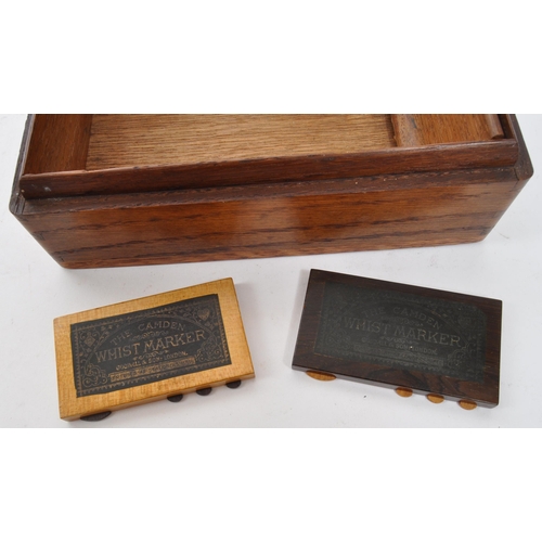 340 - Two 19th century 'The Camden' whist markers of Goodall & Sons London in rosewood, together with ... 