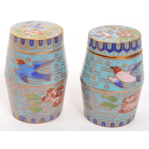 344 - A collection of x10 vintage Chinese Cloisonne enamelled trinket pots decorated with floral motifs, b... 