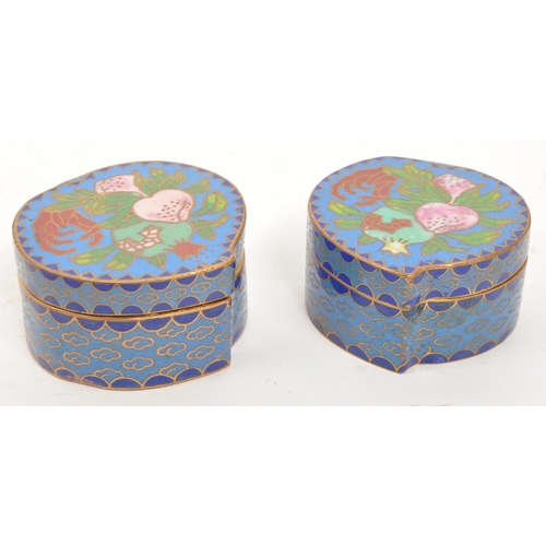 344 - A collection of x10 vintage Chinese Cloisonne enamelled trinket pots decorated with floral motifs, b... 