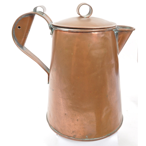 345 - Collection of vintage 20th century copper items. Including copper water kettles, two jug examples wi... 