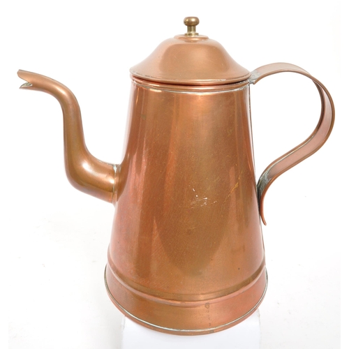 345 - Collection of vintage 20th century copper items. Including copper water kettles, two jug examples wi... 