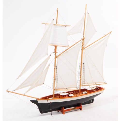 359 - Three hand made scratch built model boats comprising x2 stationary wooden examples with detailed rig... 