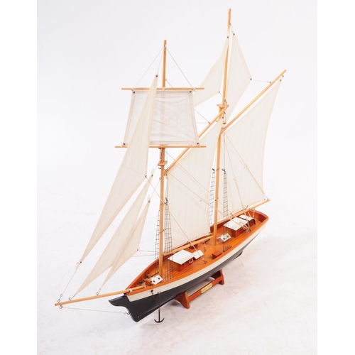 359 - Three hand made scratch built model boats comprising x2 stationary wooden examples with detailed rig... 