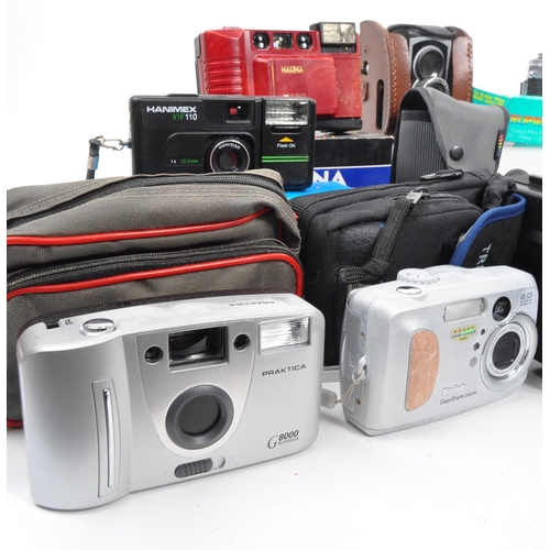 370 - A large collection of vintage cameras. The collection to include a Praktica Nova 35mm SLR camera, wi... 