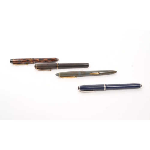 379 - A collection of assorted lever fill fountain pens to include one Queensway example with a 14ct gold ... 