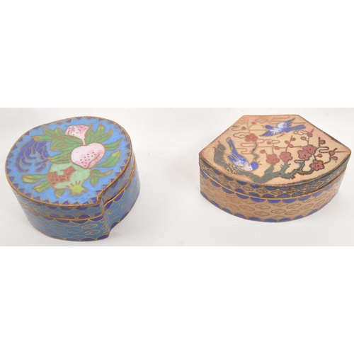 389 - A collection of x10 vintage Chinese Cloisonne enamelled trinket pots decorated with floral motifs, b... 