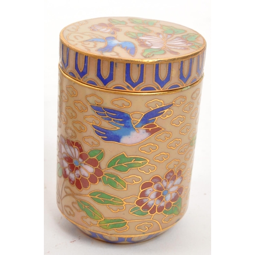 389 - A collection of x10 vintage Chinese Cloisonne enamelled trinket pots decorated with floral motifs, b... 