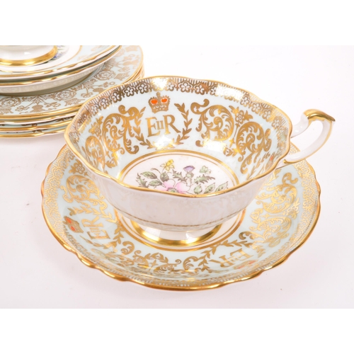 394 - Paragon - A mid 20th century Paragon commemorative fine bone china part tea service. The service to ... 