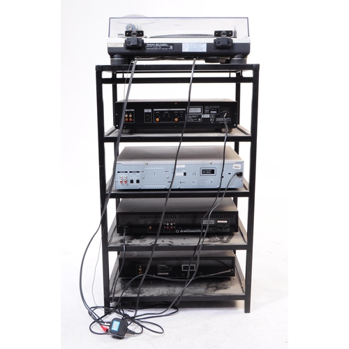 404 - A late 20th century Hi-Fi audio music stacking system. The system to include a Technics Quartz SL-12... 