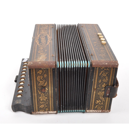 412 - An early 20th Century circa 1910s / 20s Hohner ten button diatonic piano accordion musical instrumen... 