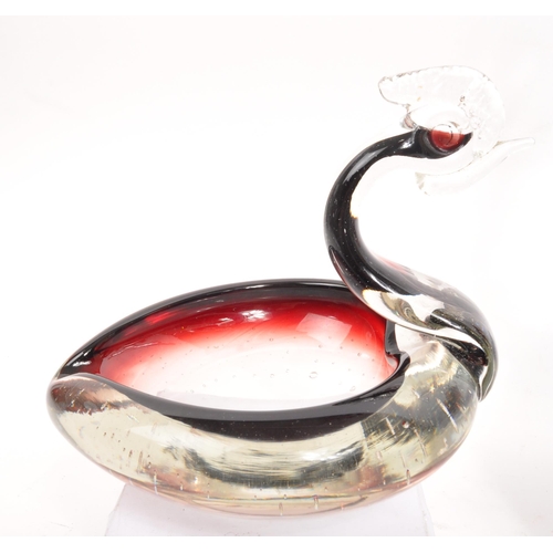 42 - A collection of five mid Century studio art glass items in the form of animals. Copmrising of a Roma... 