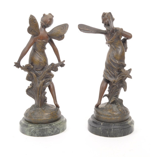 424 - After Auguste Moreau - La Source - A pair of early 20th century Art Nouveau bronze figures after Aug... 