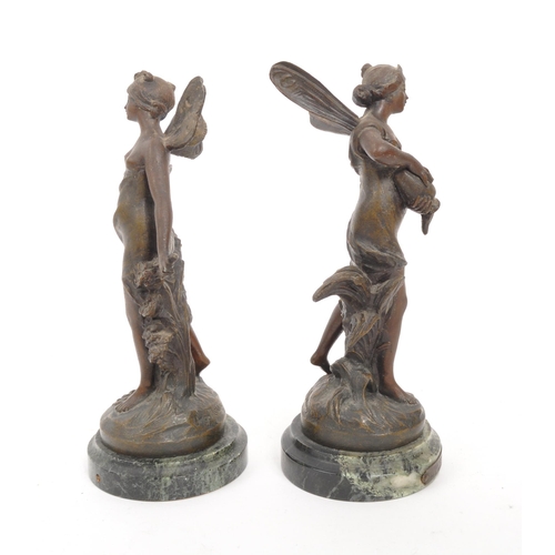 424 - After Auguste Moreau - La Source - A pair of early 20th century Art Nouveau bronze figures after Aug... 